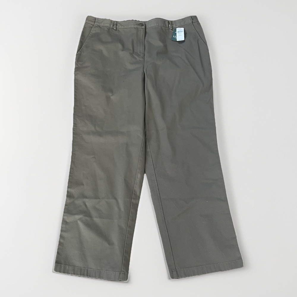 NWT L.L. Bean Women's Classic Fit Cotton‎ Pants Size 20 Reg Dark Cement